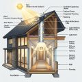 Infografía del funcionamiento del tubo solar Solatube y su reflectividad